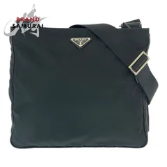 美品 PRADA プラダ テスート 三角ロゴプレート ブラック 黒 シルバー金具 ナイロン ショルダーバッグ メッセンジャーバッグ 600214【中古】