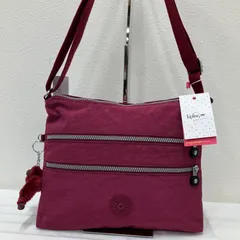 9870　KIPLING　キプリング　タグ付き　ショルダーバッグ　チャーム付き　モンキー　ゴリラ　Alvar　Berry　赤紫　パープル　ベリー　レディース　軽量　カジュアル　シンプル　無地