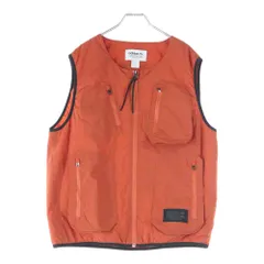 adidas (アディダス) ロゴパッチ付き ジップアップナイロンベスト オレンジ BS2474