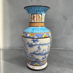 織部焼 織部花生 花乱窯 大西隆文 壺 花瓶 花びん フラワーベース 陶芸
