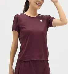 【新品】le coq sportif（ルコック）半袖ティーシャツ Aile forme Gravite zero ゲームシャツ レディース 吸汗速乾/UV CUT(UPF50+)/遮熱/クーリング(効果)/消臭/JTA公認　レッド　LN5FHT00L-WR00