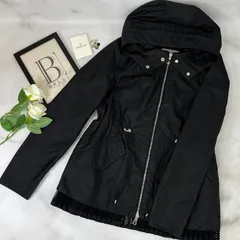 鑑定済み【 新品未使用 】モンクレール BAABA ナイロンジャケット 00 ( 5号サイズ程度 )  ブラック シルバー金具 ナイロン パーカー ウィンドブレーカー レイヤード風 レース