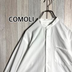 3707【美品】コモリ 長袖シャツ バンドカラー ロングシャツ ホワイト