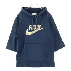 F.C.R.B./F.C.Real Bristol/FCRB (エフシーアールビー/エフシーレアルブリストル) ×NIKE ロゴデザイン プルオーバースウェットパーカー フーディ ネイビー/ゴールド 396346-011