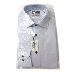未使用品 パーフェクトスーツファクトリー P.S.FA アイシャツ i-shirt ワイシャツ 長袖 ストライプ サックスブルー S