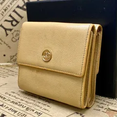 シャネル 三つ折り 財布 ココボタン Wホック ベージュ カード 小銭GB183