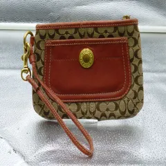 COACH コーチ ミニポーチ フラグメントケース マルチポーチ ベージュ/赤系 モノグラム