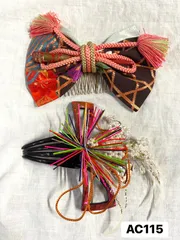 【髪飾り】和装用　リボン型髪飾り　羽付き髪飾り　2点　まとめ売り　成人式　卒業式　結婚式　着物　和装　AC115