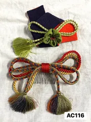 【髪飾り】和装用　髪飾り　2点　リボン型　組紐　つまみ細工　成人式　卒業式　結婚式　AC116