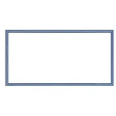 ナチュラル仕様 額縁/フレーム 〔横長型 500×150 ブルー〕 吊金具付き 木製