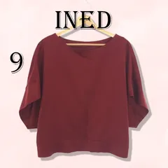 INED イネド トップス カットソー カジュアル ゆったり 七分袖 レディース レッド 9 日本製