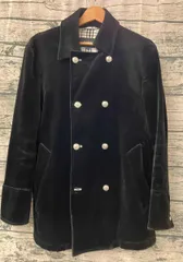 BURBERRY BLACK LABEL バーバリーブラックレーベル ナポレオンコート BMP71-321-09 サイズM BLK ベロア