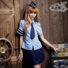 【CHA240110M】ポリス コスプレ ハロウィン 衣装 警察官 制服 レディース セクシー ミニスカート Mサイズ