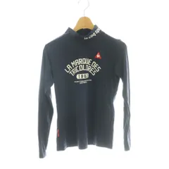 ルコックスポルティフ le coq sportif カットソー S 紺 ネイビー 長袖 モックネック ロゴプリント /AG ■OS ■SH