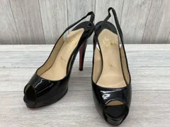 Christian Louboutin／クリスチャンルブタン／パンプス ／オープントゥ／23cm／37／ブラック ／エナメル