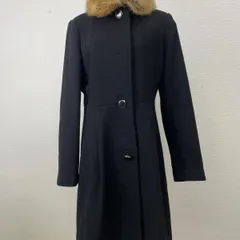 【kate spade】訳あり　ケイトスペード ロングコート S ブラック ファー付き　20260212-0006