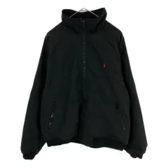 90年代 Polo by Ralph Lauren ポロ ラルフローレン ウォームアップジャケット ブラック(メンズ XL)中古 古着 X3283