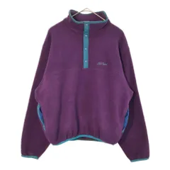 90年代 L.L.Bean エルエルビーン 筆記体ロゴ ハーフスナップ フリースジャケット アウトドア パープル(メンズ S)中古 古着 X3382