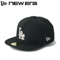 新品 NEWERA ニューエラ 正規品 ロサンゼルス ドジャース LA キャップ CAP 帽子 59FIFTY パール バッジ メタル ロゴ MLB ユニセックス メンズ レディース 黒 ブラック 14745166