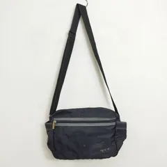 agnès b. VOYAGE アニエスベーボヤージュ ショルダー バッグ 斜め掛け ロゴ 刺繍 シンプル ブラック B703
