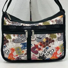 88　LeSportsac　レスポートサック　 ショルダーバッグ　斜めがけ　紐調節可能　 デラックスエブリデイ　マチ拡張　パスタ　 ローラースケート　星　総柄　ナイロン　 軽量　レディース