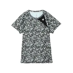 【新品】le coq sportif（ルコック）半袖ティーシャツ Aile forme グラフィックゲームシャツ レディース 女性 吸汗速乾/UV CUT(UPF50+)/遮熱/クーリング(効果)/消臭/JTA公認　ブラック　LN5FHT10L-BK0