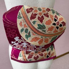 正絹 名古屋帯 ペルシャ文様 人物 花鳥 エキゾチック 六通 美品 - メルカリ