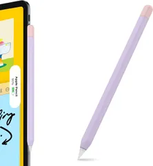2M75　AhaStyle 超薄型 Apple Pencil シリコン保護ケース Apple Pencil Pro & Apple Pencil 第二世代のみに適用 (二色1本, パープル＋ピンク)
