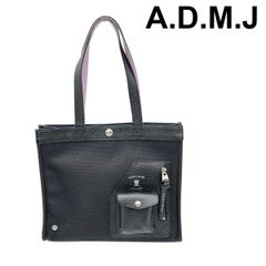 完売品】ADMJ トートバッグ クラウン刺繍 スパンコール 黒 A.D.M.J