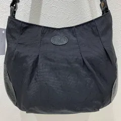 84　IBIZA　イビサ　ショルダーバッグ　 トートバッグ　ブラック系　黒　 ナイロン　レザー　無地×花　ロゴ　 レディース