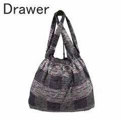 ドゥロワー Drawer ノベルティ エコバッグ 折りたたみ グレー ロゴ 総柄 トートバッグ 軽量