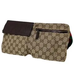 【中古】GUCCI | グッチ GGキャンバス シェリーライン ボディバッグ ウエストバッグ ウエストポーチ 28566 ブラウン【尾張小牧店】