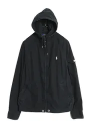 【お得なクーポン配布中!】 ポロ ラルフローレン フルジップ フード パーカー ジャケット メンズ M / ヨットパーカー ジャンパー ワンポイントブルゾン ハイネック 黒