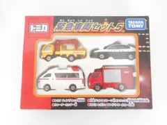 未開封 TOMY トミカ 緊急車両セット5 ハイメディック救急車 / 日野 デュトロ / ウォーターカッター車 / スバル レガシィ