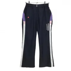 【超美品】ルコックゴルフ パンツ ネイビー メッシュ裏地 サイド配色 シャカシャカ  レディース M ゴルフウェア le coq sportifのサムネイル