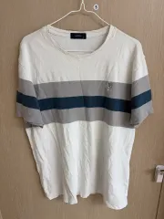 HAZZYS ヘジス 白 ストライプ Tシャツ 105