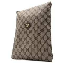 未使用保管品 GUCCI グッチ クラッチバッグ GGスプリーム  インターロッキング デッドストック ヴィンテージ メンズ レディース ビジネス GG柄 ベージュ PVC レザー