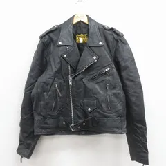 XL/古着 長袖 レザー ジャケット メンズ 00年代 00s ダブルライダース 黒 内側キルティング 26jan09