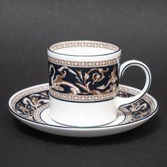 ウェッジウッド　フロレンティーンゴールド陶磁器3点食器セット　黒壺 ウェッジウッド フロレンティーンゴールド陶磁器3点食器セット 黒壺