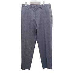 GU ジーユー チェックパンツ サイズL  グレー ポリレーヨン ミャンマー製 カジュアルパンツ 古着