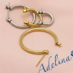 【フープピアス 色:シルバー 外径25mm 内径21mm】[Adelina Style] ピアス レディース 人気 幅2mm 大きめ フープピアス 1ペア リング ピアス サージカルステンレス 金属アレルギー対応 男女