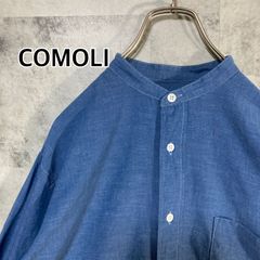 COMOLI】ベタシャン バンドカラーロングシャツ ブルー 0 - メルカリ