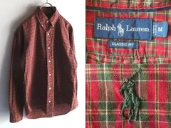 Ralph Lauren ラルフローレン CLASSIC FIT クラシックフィット ポロポニーロゴ刺繍 チェックシャツ BDシャツ M 国内正規品