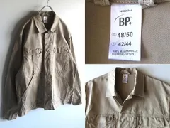 希少 EURO VINTAGE ビンテージ BP コットンツイル ワークジャケット 48/50 L-XL程度 ベージュ 大きいサイズ ユーロ古着