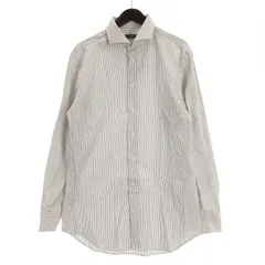 シップス SHIPS ストライプ ワイドカラー シャツ 長袖 42 グレー系 250605E