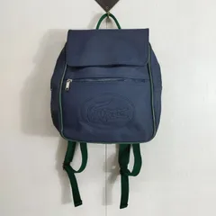LACOSTE ラコステ バックパック リュックサック ロゴ 型押し ネイビー系 B719のサムネイル