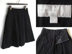 コレクション使用同型 MARGARET HOWELL マーガレットハウエル BABY NEEDLECORD 細畝コーデュロイ タック スカート 1 黒 ブラック MHL.