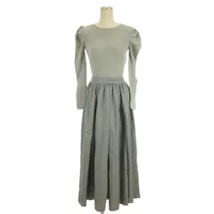 スナイデル SNIDEL リブニット ワンピース ロング 切替 ブルー F ■TC