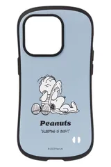 iFace First Class KUSUMI スヌーピー PEANUTS iPhone 14 Pro ケース マット仕上げ (くすみブルー/ライナス)【アイフェイス 耐衝撃 キャラクター ストラッ [くすみブルー/ライナス] [iPhone 14 Pro]