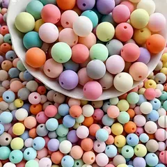 No.461 【大容量100個】パステル ビーズ 8mm 丸型